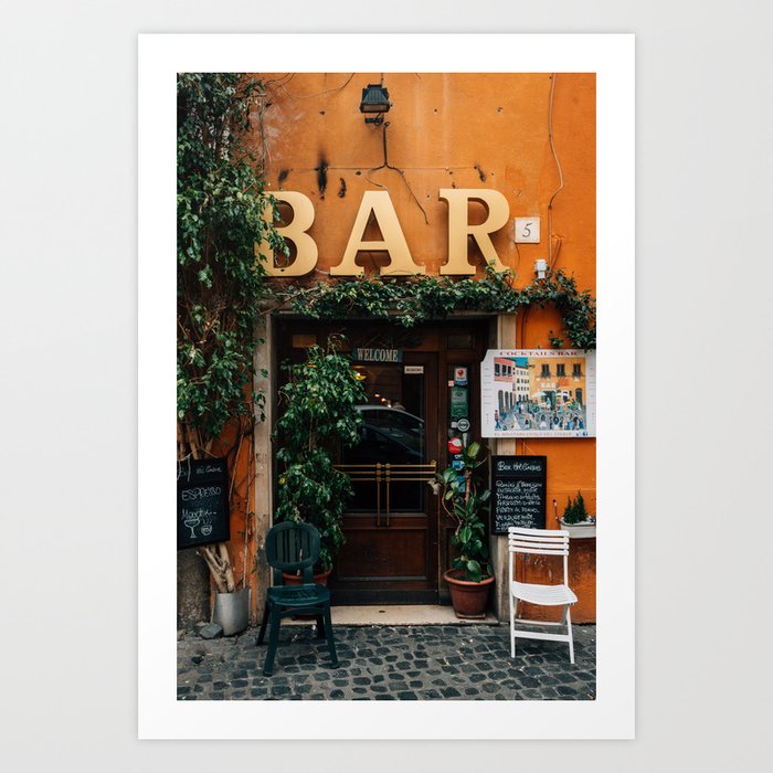 Bar, Trastevere Art Print