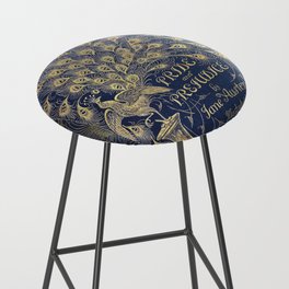 Pride and Prejudice by Jane Austen Vintage Peacock Book Cover Bar Stool