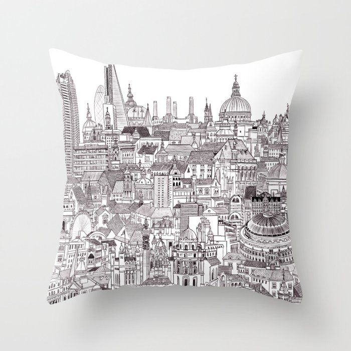 London Cityscape Throw Pillow