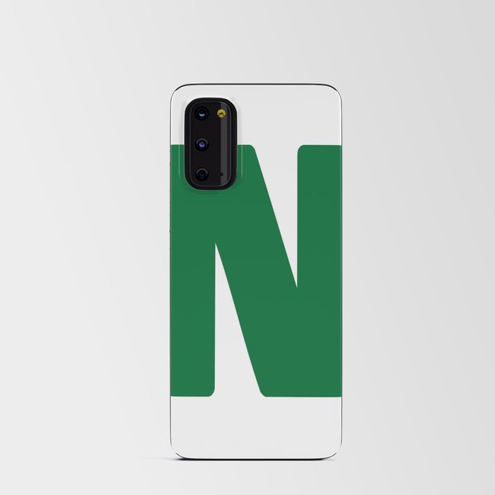 N (Olive & White Letter) Android Card Case
