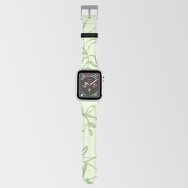 Light Green Leaves Line Art Apple Watch Band