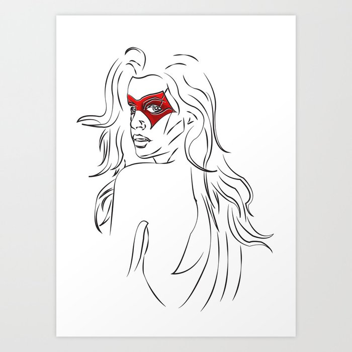 Masked Woman Art Print