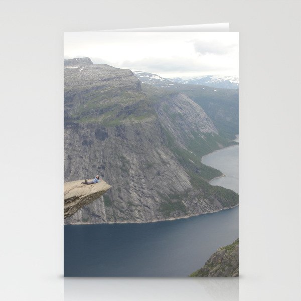 Laying on the edge of the world Stationery Cards
