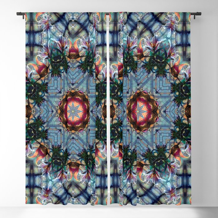 Kaleidoscope Lily Elodie 2 Blossom Abstract 2 Blackout Curtain By Cassy67