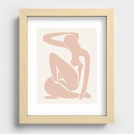 Blush Pink Matisse Nude I, Matisse Abstract Nude Artwork, Mid Century Boho Decor Recessed Framed Print
