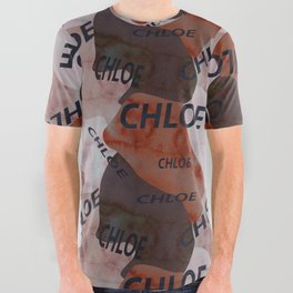 Chloe pattern in brown colors and watercolor texture All Over Graphic Tee