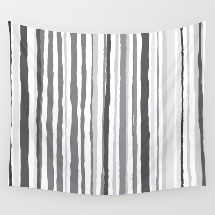 Organic vertical lines and stripes pattern. Doodle digital illustration background. Wall Tapestry