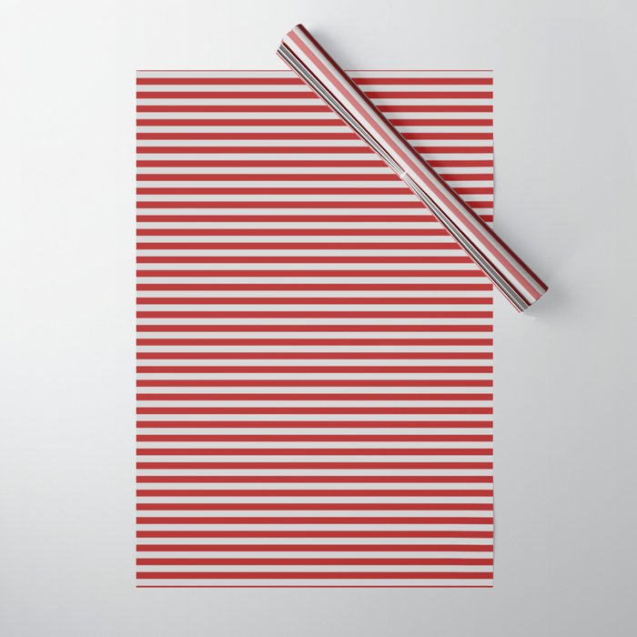 Light Grey and Red Colored Lines Pattern Wrapping Paper