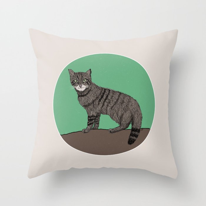 Scottish Wildcat Throw Pillow