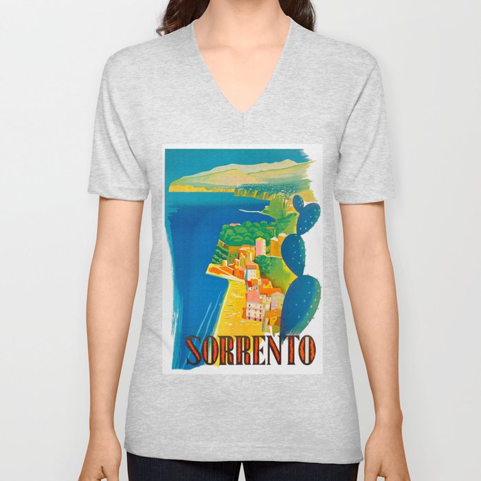 Sorrento Italy ~ Vintage Travel Poster V Neck T Shirt
