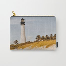 Key Biscayne Lighthouse II Carry-All Pouch | White, Beach, Sky, Digital, Florida, Tropical, Lighthouse, Bright, Outdoor, Island 