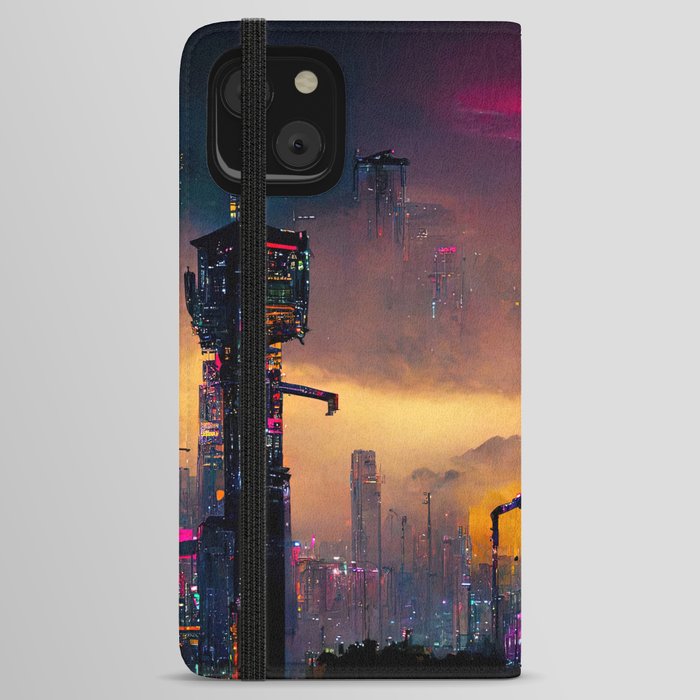 Postcards from the Future - Nameless Metropolis iPhone Wallet Case