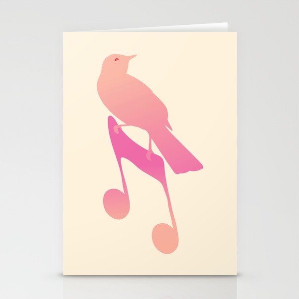 Abstraction_NEW_BIRD_SONG_MUSIC_NOTES_POP_ART_0103B Stationery Cards