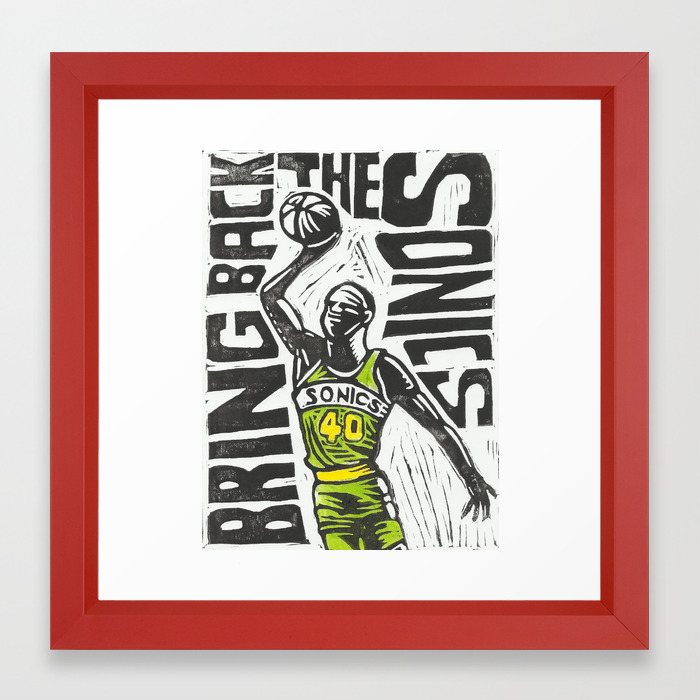 Bring Back The Seattle Supersonics Framed Art Print By Peterdunne