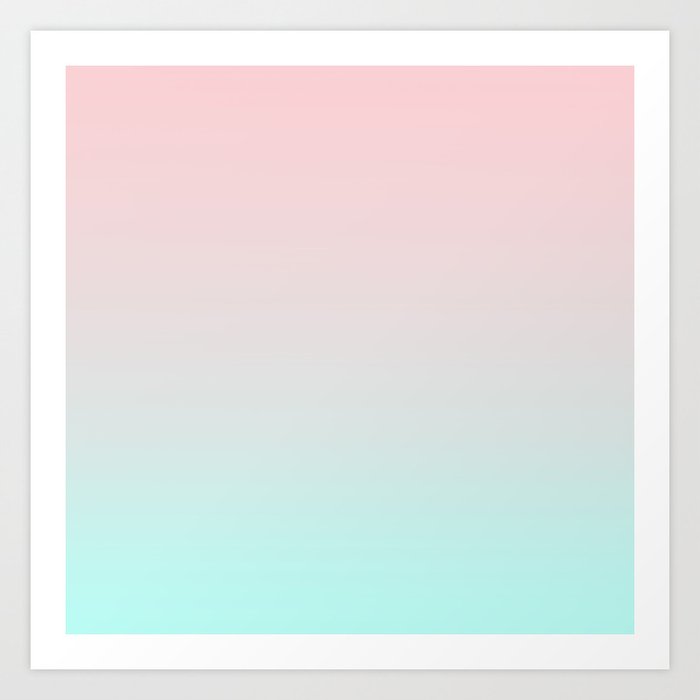 Pastel Ombre Millennial Pink Mint Gradient Art Print By Cutepatternstextures Society6