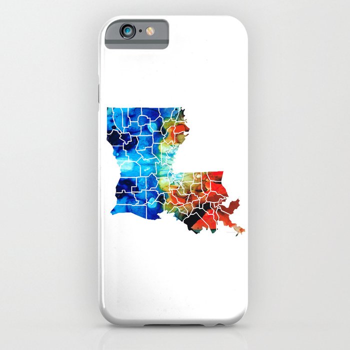 Louisiana Map - State Maps By Sharon Cummings iPhone Case