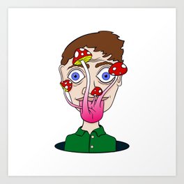 Mushroom Mouth Art Print | Lowbrow, Painting, Other, Comic, Lowbrowart, Digital, Surrealism, Mushroom, Weird, Trippy 
