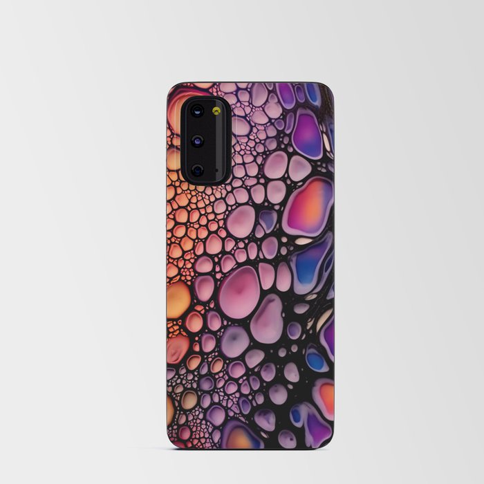 Colorful bubbles pour ink painting Android Card Case