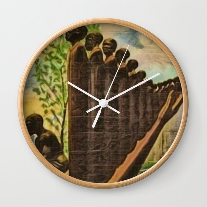 African American Masterpiece 'Lift Up Every Voice & Sing' based on the sculpture by Augusta Savage Wall Clock