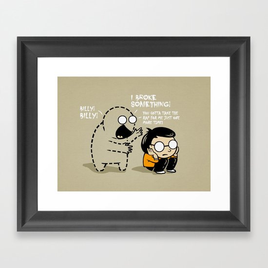 Worst Imaginary Friend Ever Framed Art Print