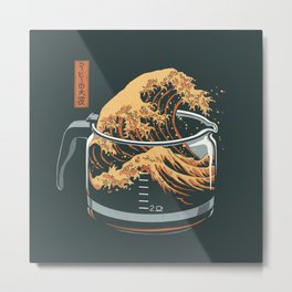 The Great Wave of Coffee Metal Print