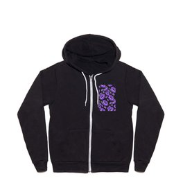 Two Kisses Collided Luscious Lilac Colored Lips Pattern Zip Hoodie