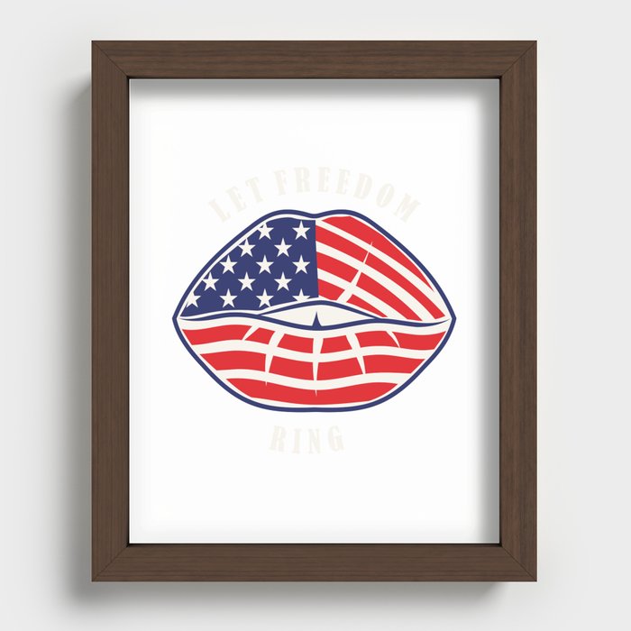 4th of July Independence Day American Recessed Framed Print