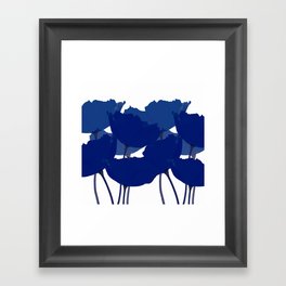Blue Poppy Flowers on White Background #decor #society6 #buyart Framed Art Print