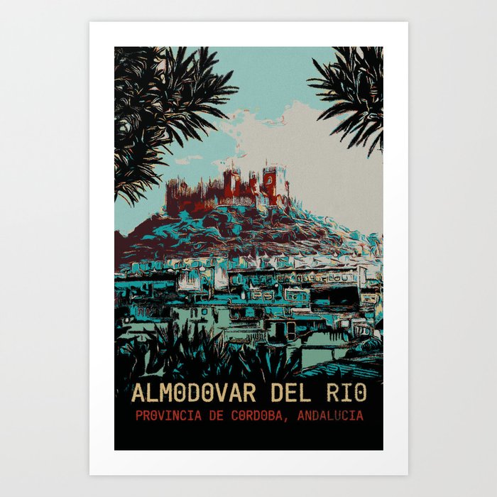 View of the castle of Almodovar del Rio in Cordoba region, Spain Art Print
