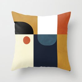 mid century abstract shapes fall winter 4 Throw Pillow