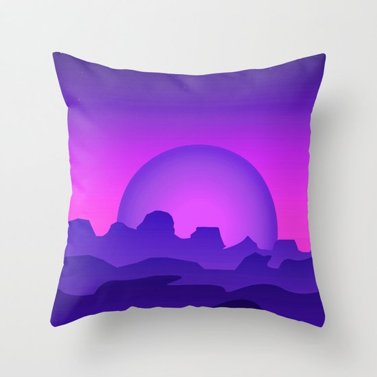 Night Landscape Throw Pillow