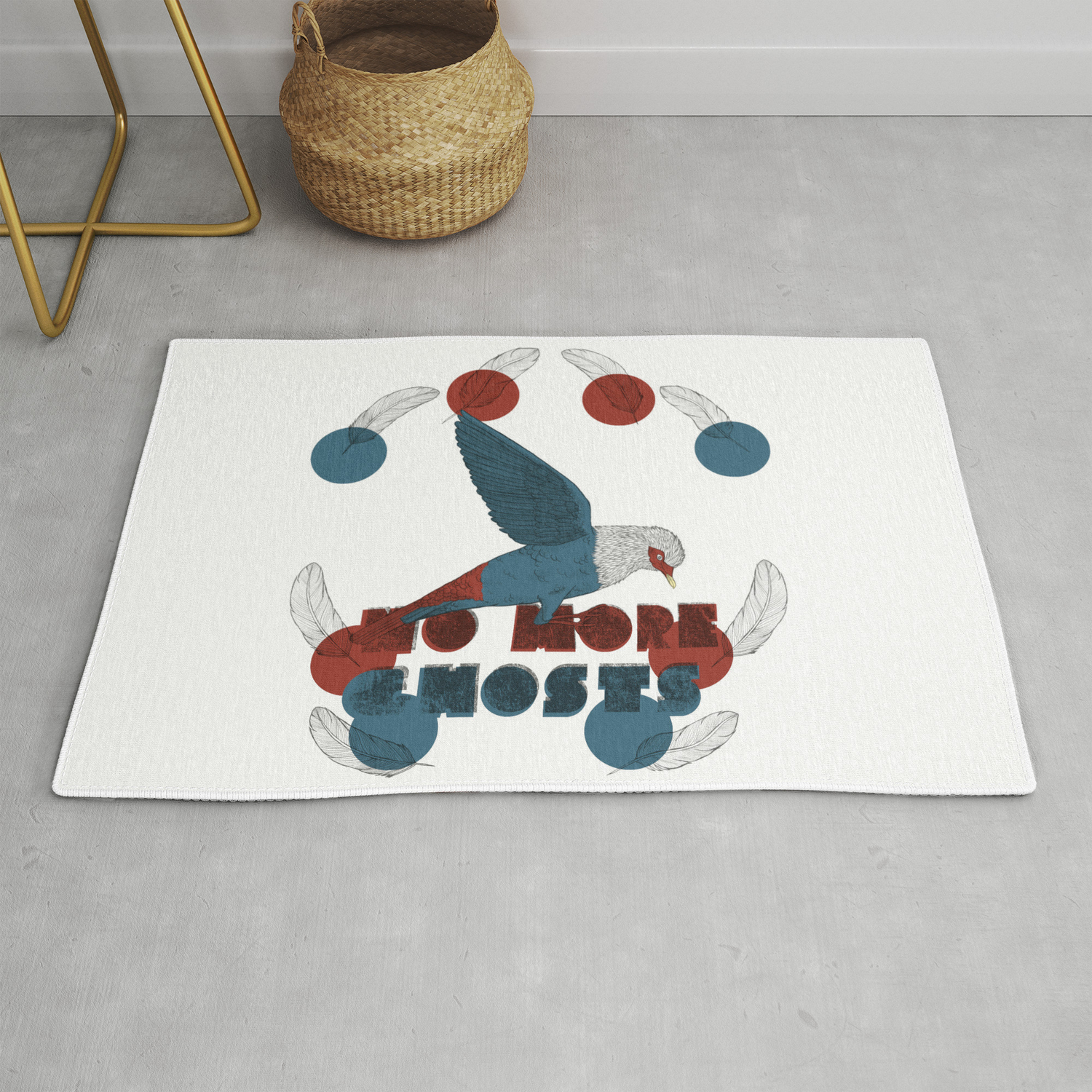 No More Ghosts Mauritius Blue Pigeon Rug By Kathryncorlett