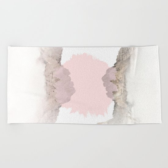 Pale Pink on Mountains Beach Towel