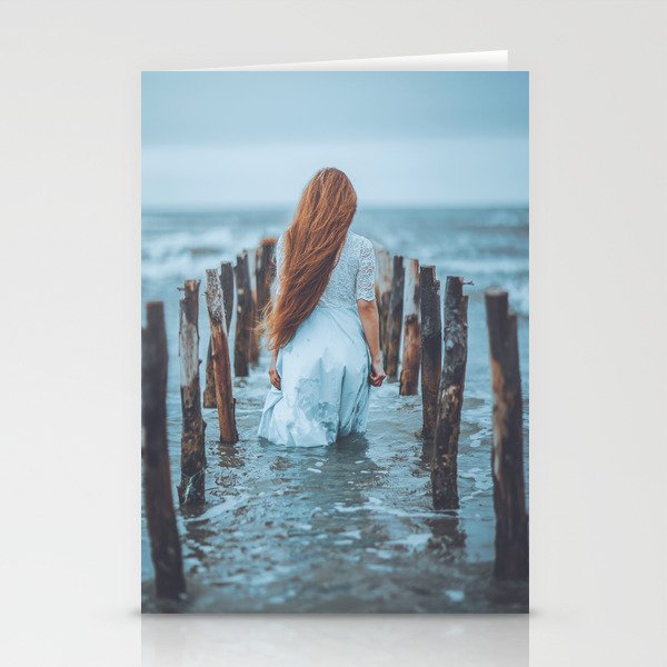 Last days of Virginia Woolf; tides of England's River Ouse female magical realism color portrait photograph / photography Stationery Cards