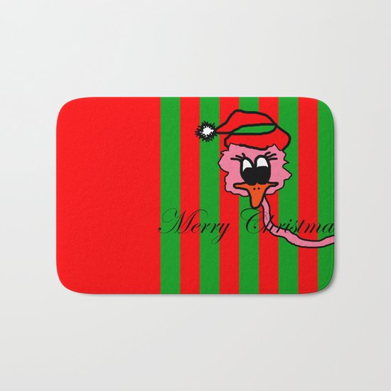 Christmas Pink Duck | The Duck that he thought it was swans Bath Mat