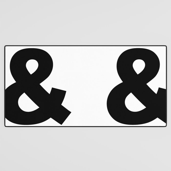 Minimalistic Black And White Ampersand Symbol Graphic Desk Mat by  LebensARTdesign