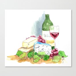 Wine & Cheese Canvas Print