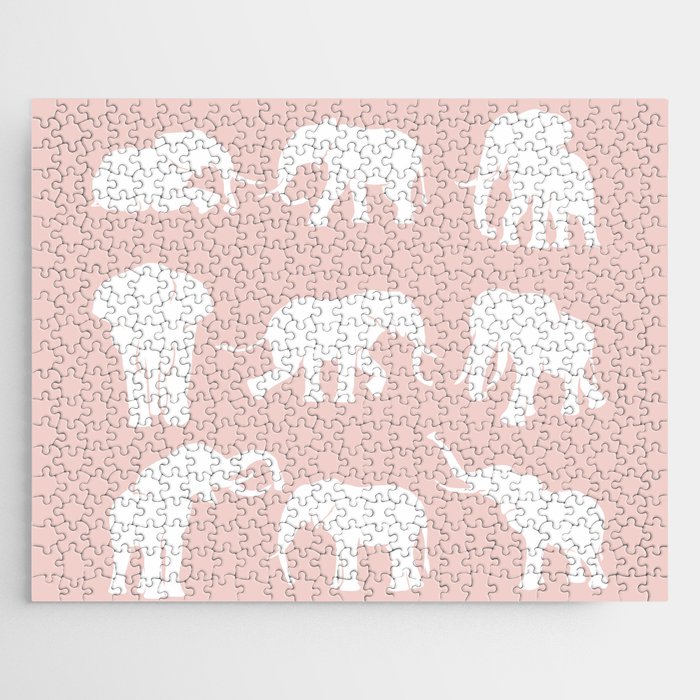 Rose elephant silhouette Jigsaw Puzzle
