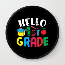 Hello 1st Grade Back To School Wall Clock