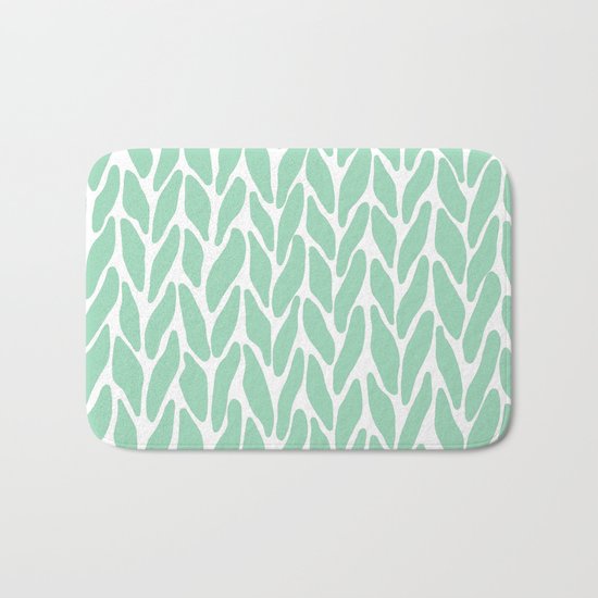 Hand Knitted Mint Bath Mat