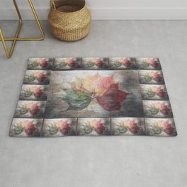 Colorful Fall Leaves Pattern Rug