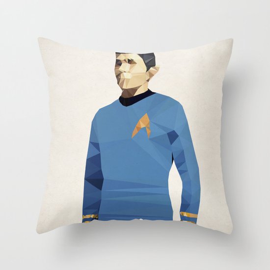 Polygon Heroes - Spock Throw Pillow