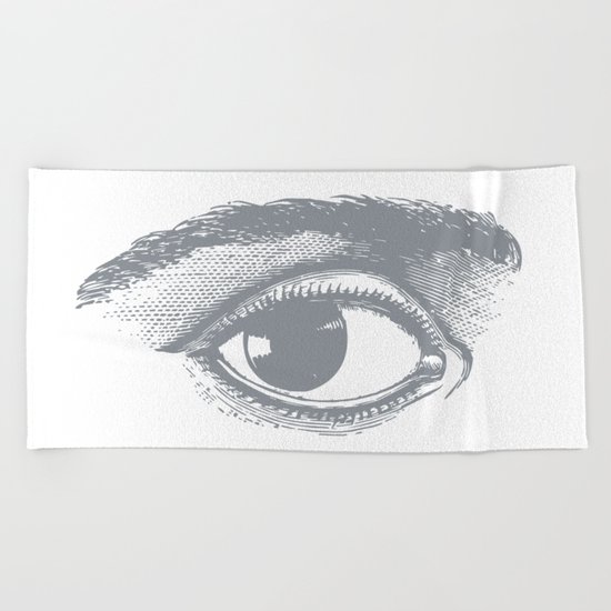 I see you. Gray on White Beach Towel