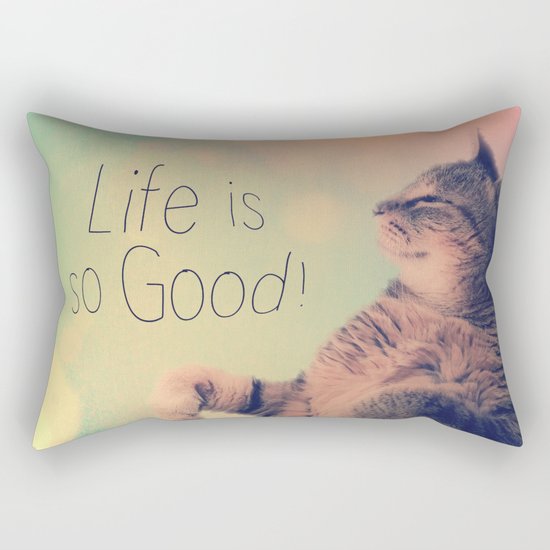 Dancing Kitty Cat Rectangular Pillow