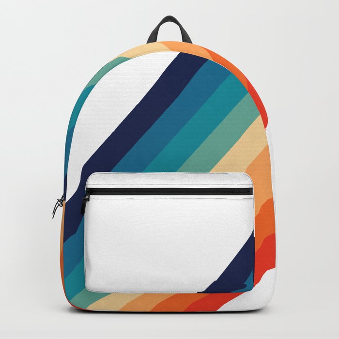 Retro 70s Stripe Colorful Rainbow Backpack