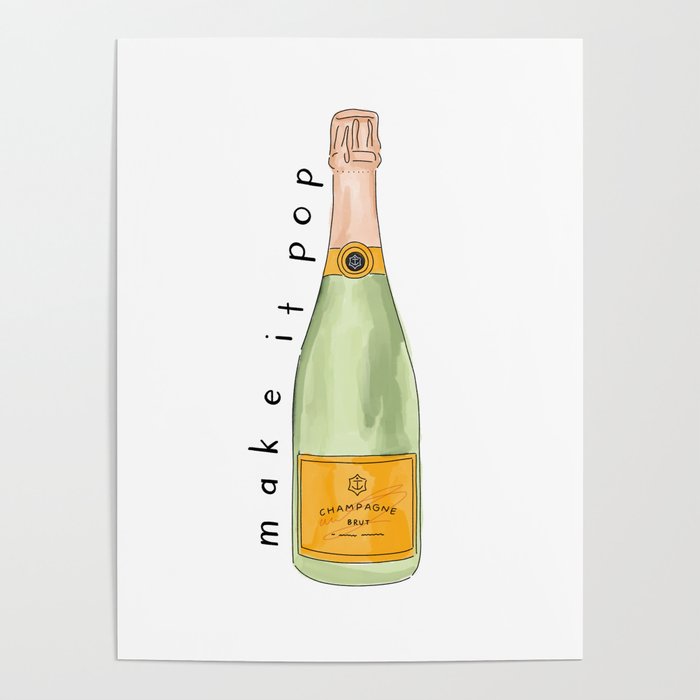 Make it pop - Champagne watercolor Poster