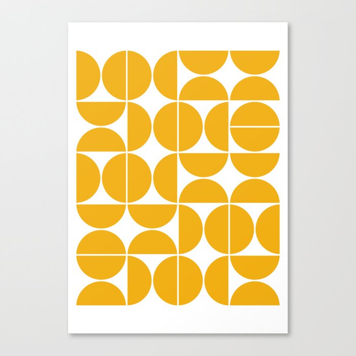 Mid Century Modern Geometric 04 Yellow Canvas Print