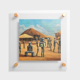 African robot party AI painting Floating Acrylic Print
