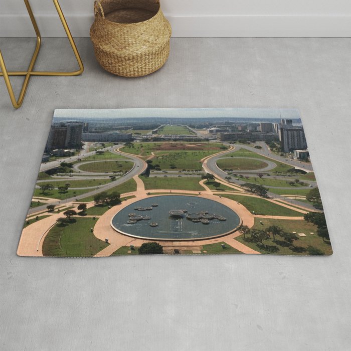 Brazil Photography - The Monumental Axis Avenue In Brasília Rug