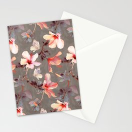 Coral Hibiscus Stationery Card